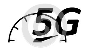 Vector isolated simple 5g line icon four your design in flat