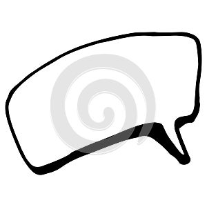 Vector isolated speech bubble element, hand-drawn in the style of a comic book with an isolated black outline on a white