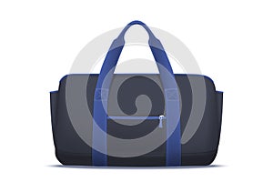 Vector isolated sport or gym bag. Duffle gear.