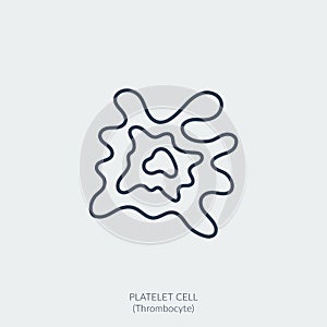 Medical line icon of platelet cell or thrombocyte