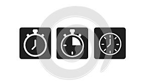 Vector Isolated Time and clock line icons. Vector linear icons.