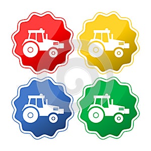 Vector isolated tractor icons