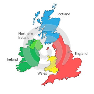 Vector isolated the UK map of Great Britain and Northern Ireland.