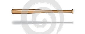 Vector isolated wooden baseball bat.