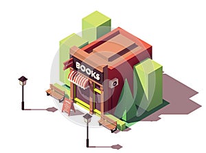 Vector isometric bookshop photo