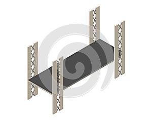 Vector isometric bridge icon. 3d isolated drawing element of a modern urban infrastructure for games or applications