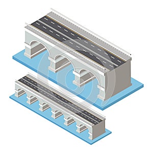 Vector isometric bridge icon.
