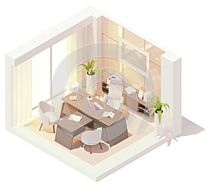 Vector isometric CEO office interior