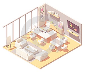 Vector isometric CEO office interior