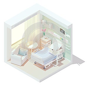 Vector isometric cozy hospital room