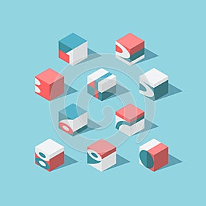 Vector isometric cubical numerals