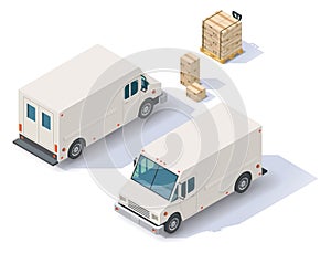 Vector isometric delivery van