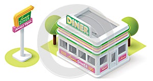 Vector isometric diner