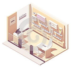 Vector isometric eyewear store