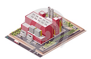 Vector isometric factory buildings icon photo