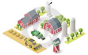 Vector isometric farm set
