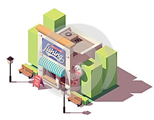 Vector isometric fishing gear and tackle shop