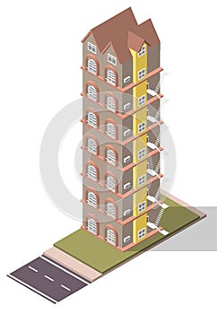 Vector Isometric Flats Apartment