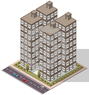 Vector Isometric Flats Apartment