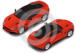 Vector isometric high quality sport car. Transport icon