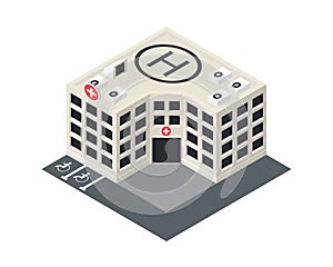 Vector isometric hospital building icon