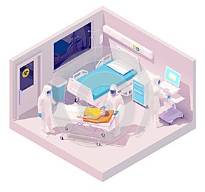 Vector isometric hospitalization with coronavirus photo