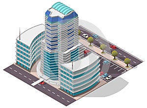 Vector Isometric Hotel Apartment Building