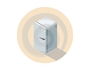 Vector isometric illustration of fridge, 3d flat refrigerator.