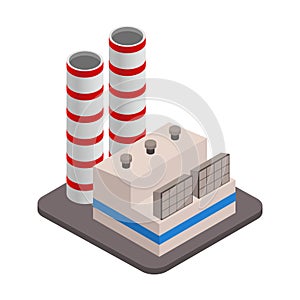 Vector isometric industrial factory buildings icon.