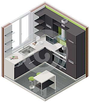 Vector isometric kitchen icon
