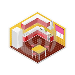 Vector isometric kitchen icon