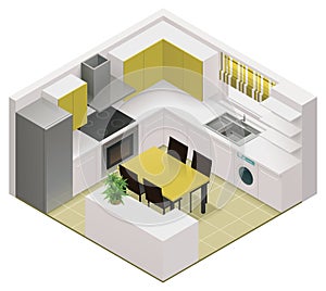 Vector isometric kitchen icon
