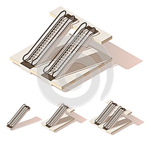 Vector isometric low poly escalator