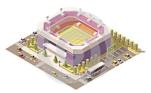 Vector isometric low poly soccer stadium