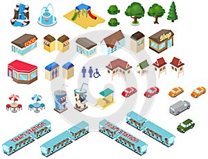 Vector for isometric map (park)