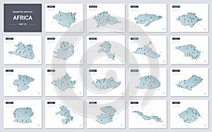 Vector isometric maps set - Africa continent.