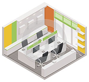 Vector isometric office room icon