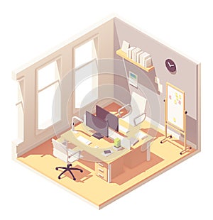 Vector isometric office room interior