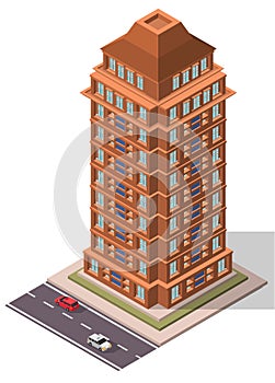 Vector Isometric Office Workplace Building
