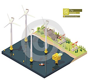 Vector isometric offshore wind farm