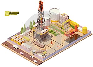 Vector isometric oil and gas land drilling rig