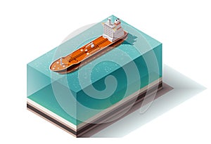 Vector isometric oil tanker ship