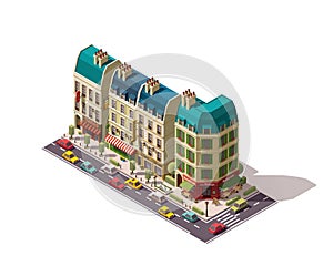 Vector isometric Paris street
