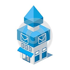 Vector isometric post office building icon