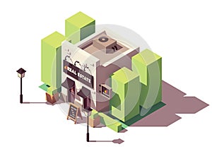 Vector isometric real estate agency office