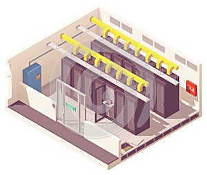 Vector isometric server room