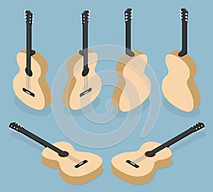 Isometric Acoustic Guitar Set