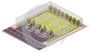 Vector Isometric Soccer/Football Pitch