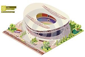 Vector isometric stadium building