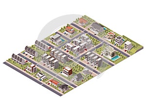 Vector isometric suburb map